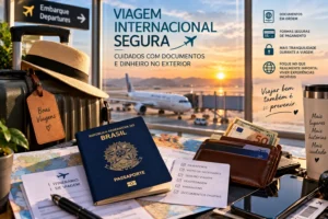 Viagem segura com cuidados com documentos e dinheiro