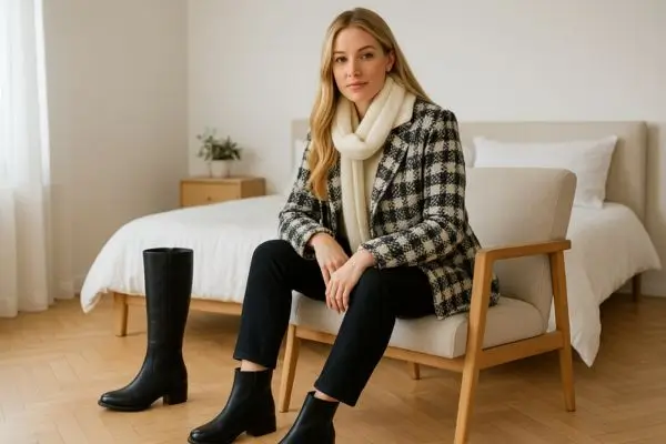 Botas femininas cano médio de couro: estilo e elegância que duram por anos