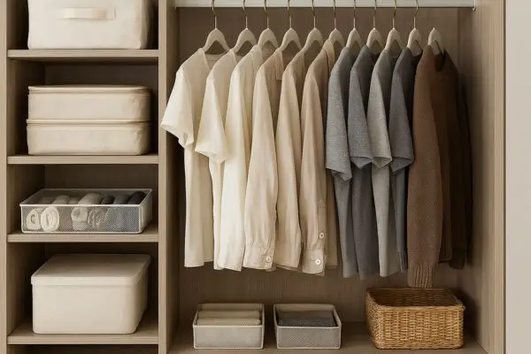 Como organizar o guarda roupa pequeno de forma prática e funcional