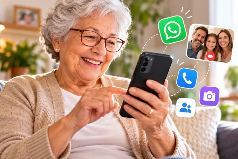 celular para idoso fácil de usar com tela grande e WhatsApp