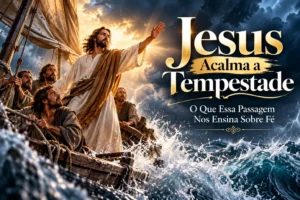Jesus acalma a tempestade no barco com os discípulos