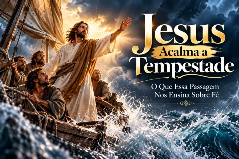 Jesus acalma a tempestade no barco com os discípulos
