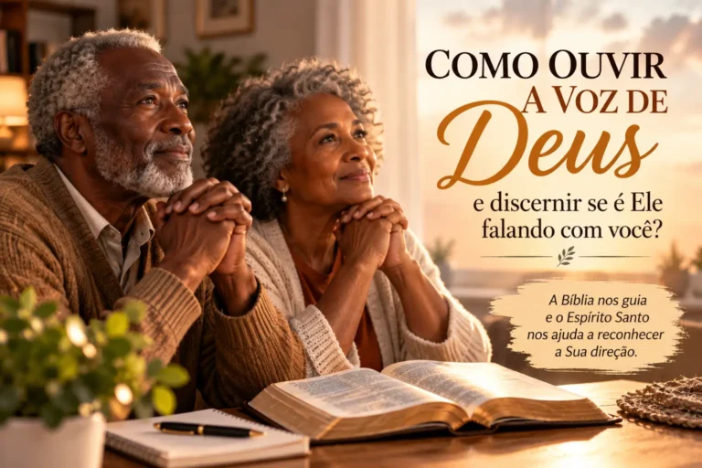 Casal em oração aprendendo como ouvir a voz de Deus e discernir Sua direção
